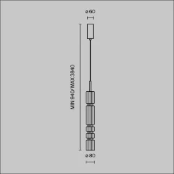 Подвесной светильник Ordo 3000К 12Вт (Черный)