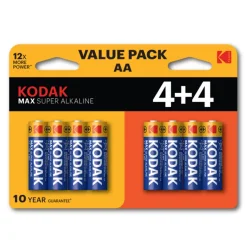 Элемент питания алкалиновый AA/LR6 1.5В MAX SUPER Alkaline (блист.8шт) KODAK Б0057080