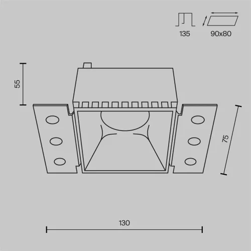 Встраиваемый светильник Пай / Share 1*GU10 10 Вт (Белый) DL051-01-GU10-SQ-W - фото 7