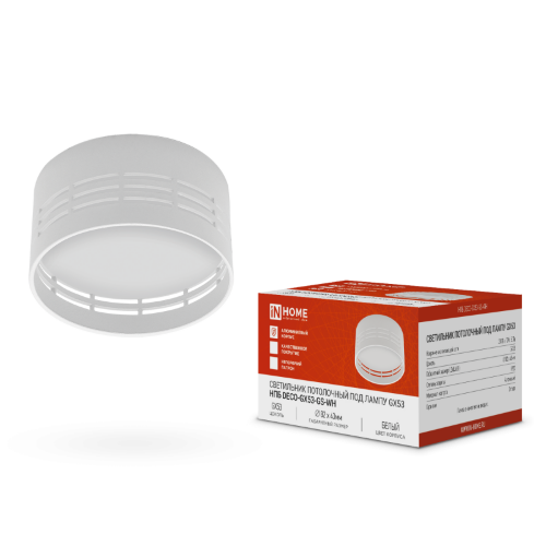 Светильник потолочный НПБ DECO-GX53-GS-WH под лампу GX53 82х43мм белый IN HOME - Фото