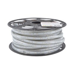 ULS-Q215 5050-30LED-m-14mm-IP67-220V-7.2W-m-50M-RGB Светодиодная гибкая герметичная лента Volpe, В ПВХ трубке, Упаковка бобина 50 м, IP67, Угол излучения 120, Кратность резки 1 м, Многоцветная.