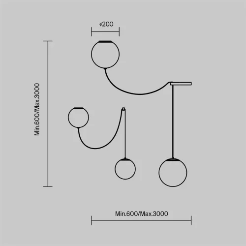 Подвесной светильник Twins 3000K 20Вт (Черный) - фото 3