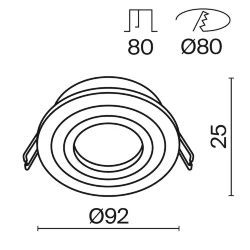 Встраиваемый светильник Atom GU10 10Вт (Черный)