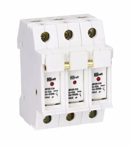 Держатель предохранительного типа C10 ДП102-С10-3Р DEKraft 21385DEK - фото