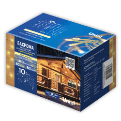 ULD-B10008-480-TTK WARM WHITE IP44 Бахрома светодиодная с эффектом мерцания, 10м, Соединяемая, 480 светодиодов, Теплый белый свет, Провод прозрачный