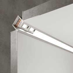 Встраиваемый угловой алюминиевый профиль (внутренний угол) для светодиодной ленты LL-2-ALP014 (053634)