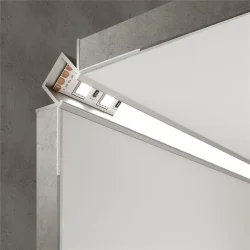 Встраиваемый угловой алюминиевый профиль (внутренний угол) для светодиодной ленты LL-2-ALP014 (053634)