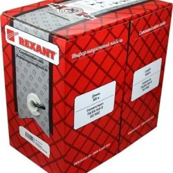 Кабель витая пара F/UTP кат.5e 2х2х24AWG solid PVC INDOOR сер. (м) Rexant 01-0122