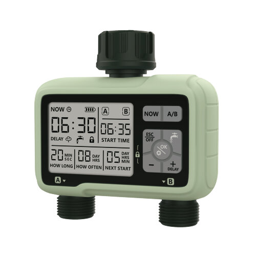 UST-W42 IP65 OLIVE Таймер для автоматического полива, 2 канала, Корпус оливковый - фото 1