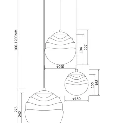 Подвесной светильник Vinare E14х3 40Вт (Никель)