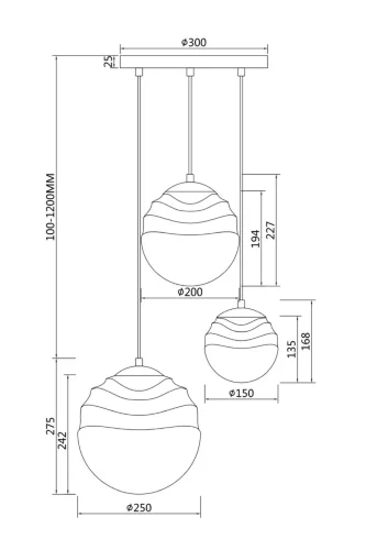 Подвесной светильник Винаре / Vinare E14х3 (Никель) P074PL-03N - фото 4
