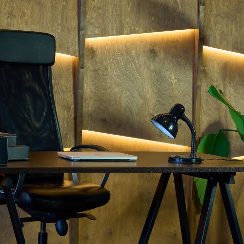 TLI-225 BLACK E27 Светильник настольный, Цоколь Е27, Механический выключатель, Черный. - фото 2