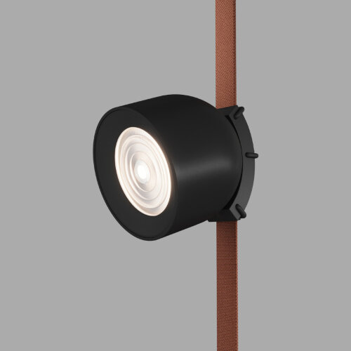 DK5640-BK Поворотный светильник для трека-ремня Belty Smart, серия Spot, со светодиодом, D100*H107мм, 48V DC, 12W, RA90, 38°, 2700-6000K, IP20, черный, алюминий.