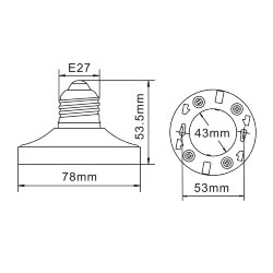 LH27-GX53 Переходник с цоколя Е27 на GX53, Материал корпуса PBT