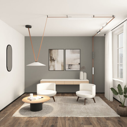 DK5575-WH Cветильник для трека-ремня Belty, серия Linear, со светодиодом, L323*W40*H45мм, 48V DC, 12W, RA90, 120°, 3000K, IP20, белый, алюминий. Фото 4