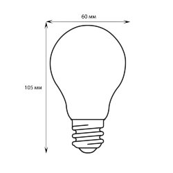 LED-A60-6W-3000K-E27-FR-SLF Лампа светодиодная, Форма A, матовая, Теплый белый свет 3000K