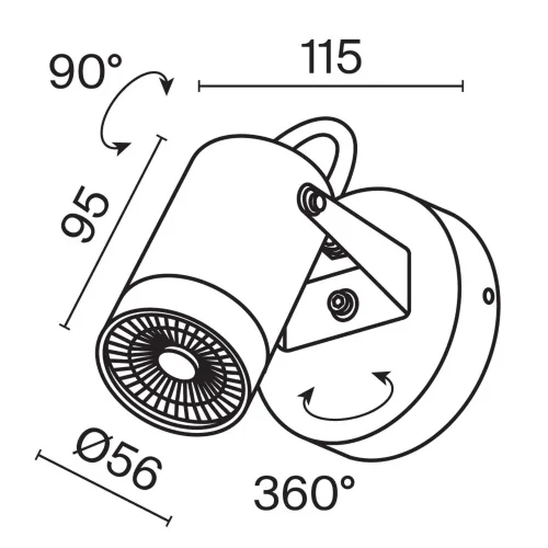 Настенный светильник (бра) Scope GU10х1 50Вт IP 65 (Черный) - фото 12