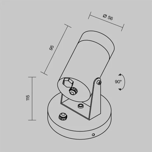 Настенный светильник (бра) Сфера / Scope GU10х1 50Вт IP 65 (Черный) O025WL-01B - фото 3