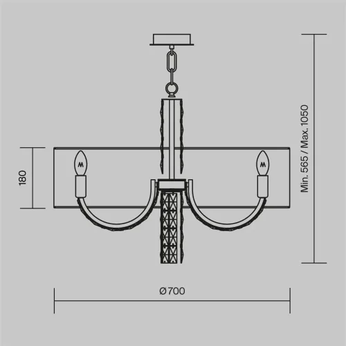 Подвесной светильник Talento E14х6 (Хром) - фото