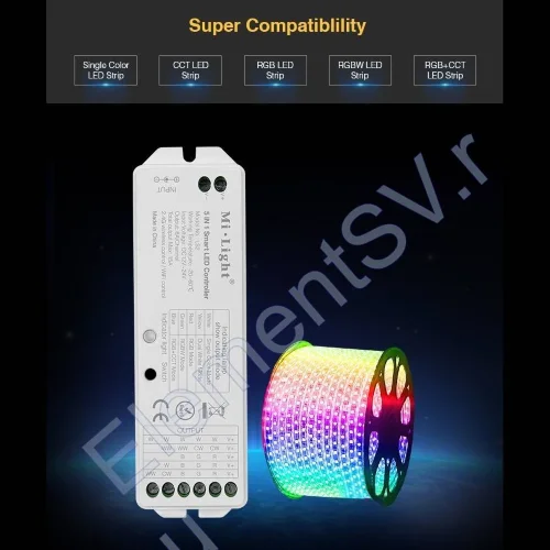 Контроллер Mi-Light LS2 P208 (Dimming/CCT/RGB/RGBW, 12V-180W, 24V-360W) - фото 2.