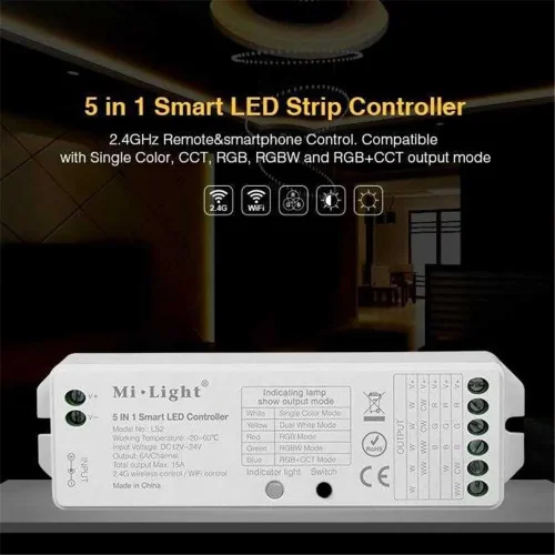 Контроллер Mi-Light LS2 P208 (Dimming/CCT/RGB/RGBW, 12V-180W, 24V-360W) - фото I