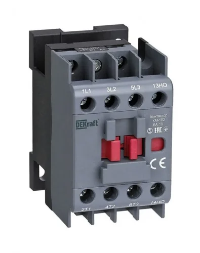 Контактор КМ-102 6А кат. 380В/400В AC 1НО AC-3 AC-4 DEKraft 22063DEK - фото