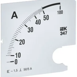 Шкала сменная для амперметра Э47 50/5А-1.5 96х96мм IEK IPA20D-SC-0050