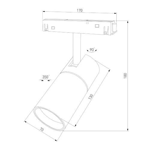 Slim Magnetic R03 Трековый светильник 20W 3000K черный 85013/01 - фото 9
