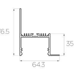 Профиль накладной алюминиевый LC-NKU-7664-2 Anod