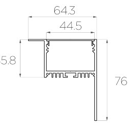 Профиль накладной алюминиевый LC-NKU-7664-2 Anod