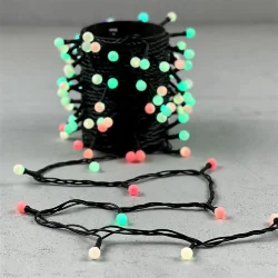 Гирлянда «Шарики» 10м RGB 220B, Диаметр Шарика 13мм, 100 LED, Провод Черный ПВХ, IP65