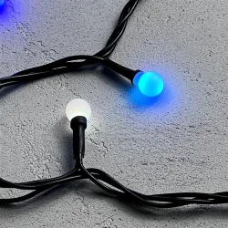 Гирлянда «Шарики» 10м RGB 220B, Диаметр Шарика 13мм, 100 LED, Провод Черный ПВХ, IP65