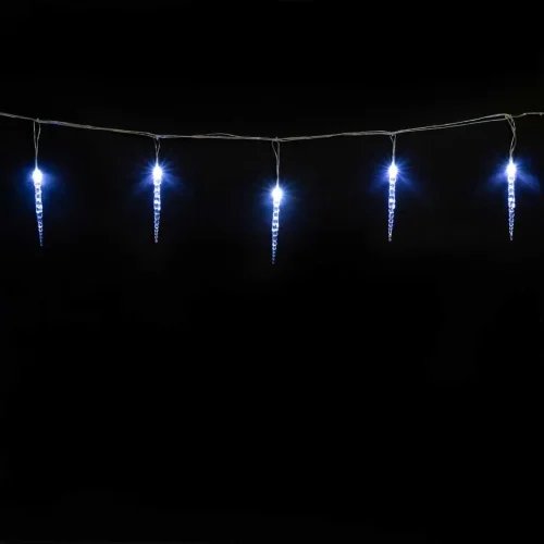 Гирлянда Сосульки 4м Белые 16см 24В, 16LED, Провод Прозрачный ПВХ, IP54. Фото 1.