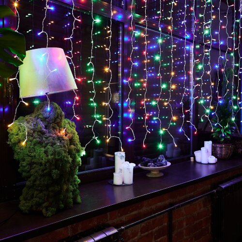 ULD-C3020-384-DTA-RC MULTI IP44 Занавес светодиодный, 3х2м, 384 светодиода, Разноцветный свет, Провод прозрачный, Пульт ДУ в-к, TM Uniel - фото 6