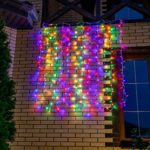 ULD-C3020-384-DTA-RC MULTI IP44 Занавес светодиодный, 3х2м, 384 светодиода, Разноцветный свет, Провод прозрачный, Пульт ДУ в-к, TM Uniel - фото 2