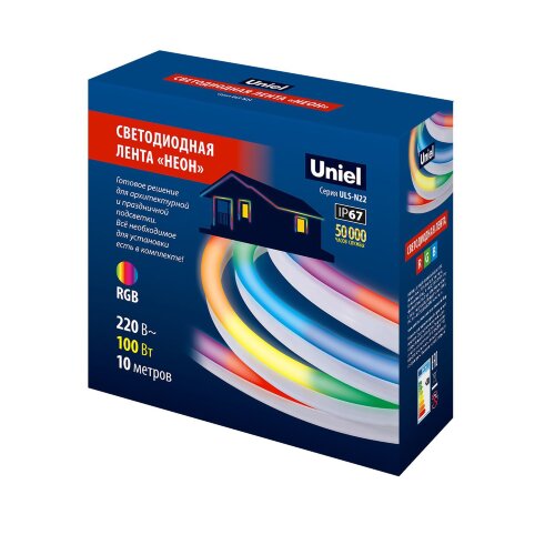 ULS-N22 10M-RGB-1.5M IP67 RRP100C01 Комплект светодиодной ленты 10 м, IP67, RGB, Cетевой шнур 1.5 м с контроллером, TM Uniel - фото 10