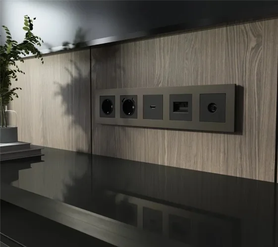 Рамка из поликарбоната на 5 постов Slab бронза софт W0052963 - фото 2