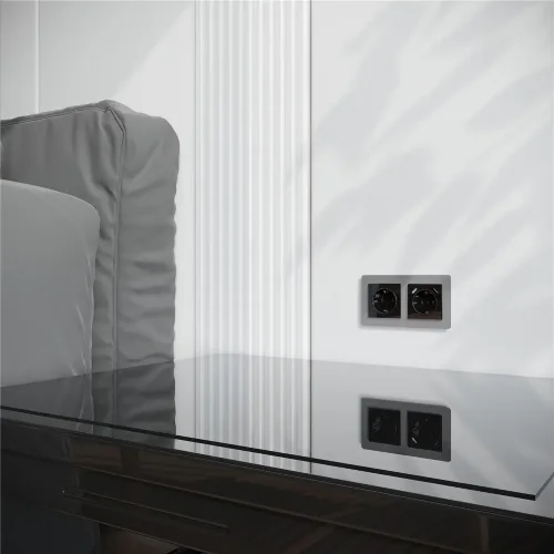 Накладка для розетки USB (черный акрил) W1179548 - фото 2