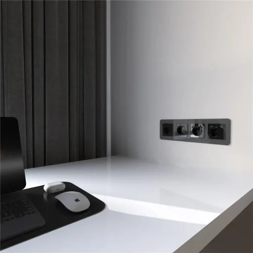 Накладка для розетки USB (черный акрил) W1179548 - фото 3