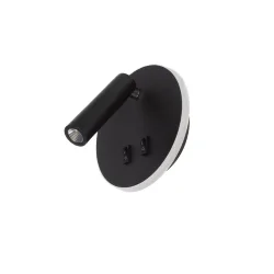 Светильник светодиодный прикроватный C05 SN1 (220V, 3W+7W, day white, черный корпус)