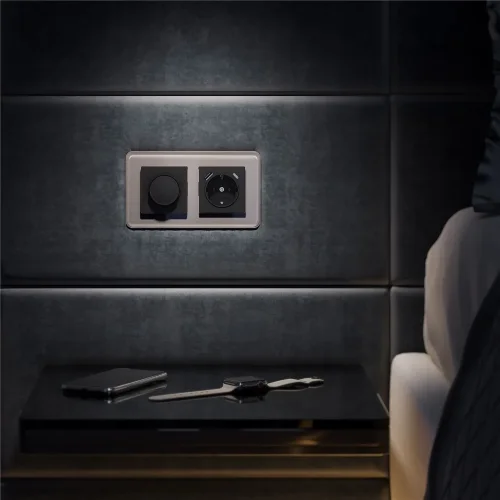 Рамка из стекла на 2 поста Elite дымчатый W0022417 - фото 2