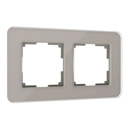 Рамка из стекла на 2 поста Elite дымчатый W0022417 - фото