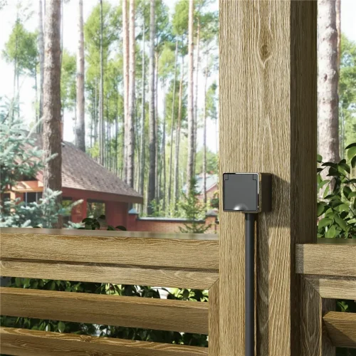 Розетка влагозащ. с зазем. с защит. крышкой и шторками Gallant черный/хром W5071235 - фото 2