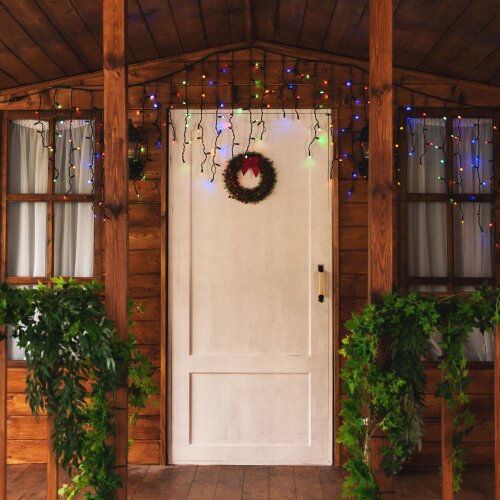 ULD-B3010-200-TBK MULTI IP67 Бахрома светодиодная с эффектом мерцания, 3м, Соединяемая, 200 светодиодов, Разноцветный свет, Провод черный. - фото 7