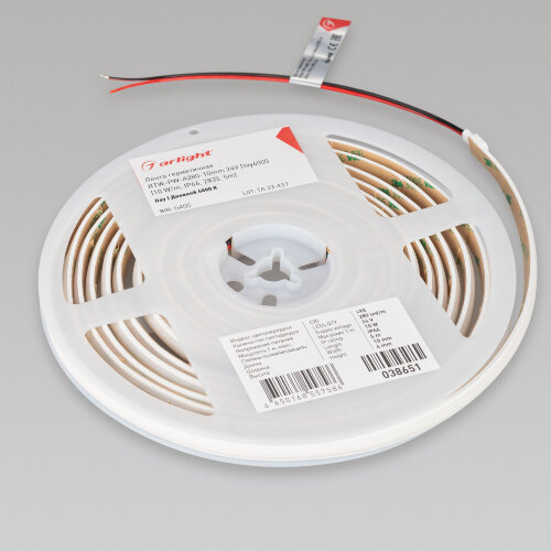 Светодиодная лента герметичная RTW-PW-А280-10mm 24V Day4000 (10 W/m, IP66, 2835, 5m) (Arlight, Матовая) 038651 - фото 5