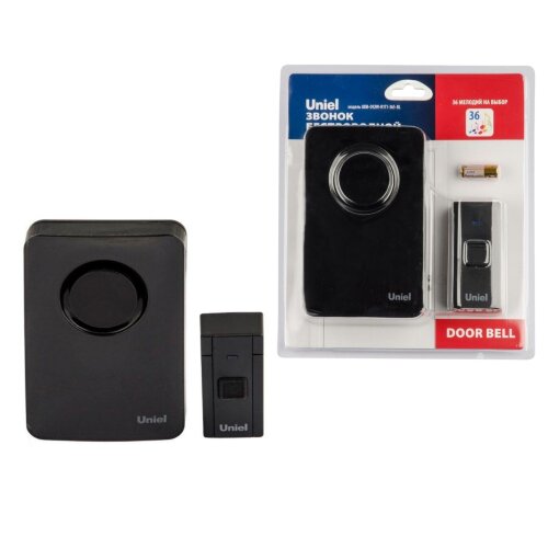 UDB-092W-R1T1-36S-BL Звонок электронный, 220В, 36 мелодий, Блистер, Черный - фото 7