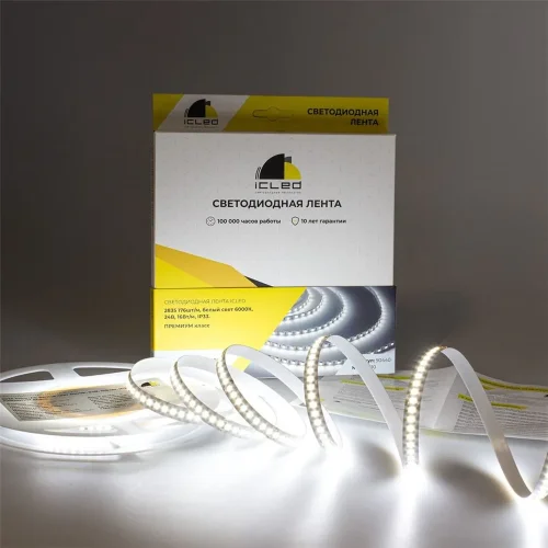Светодиодная лента Class Premium, 2835, 176 led/m, white, 24V, IP33, RN10 - фото I