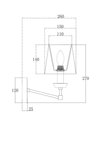 Настенный светильник (бра) Beira E14х1 (Никель) - фото 4