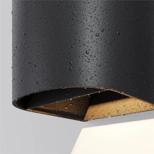 Настенный светильник Драп / Drape 3000K 20Вт IP 65 (Черный) O526WL-L20B3K - фото 4