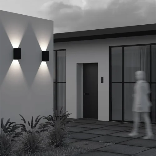 Настенный светильник Драп / Drape 3000K 20Вт IP 65 (Черный) O526WL-L20B3K - фото 6